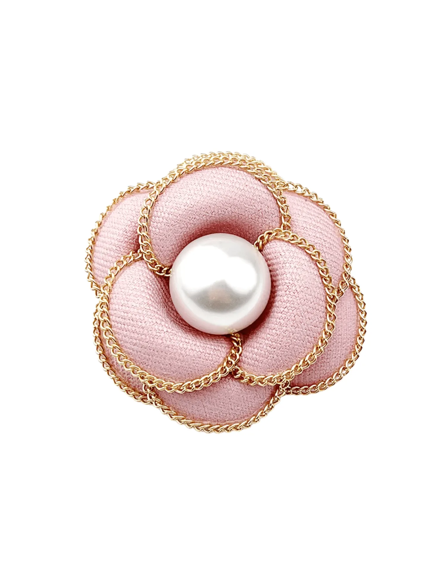 Fleur de Camélia Chain Pearl Flower Brooch