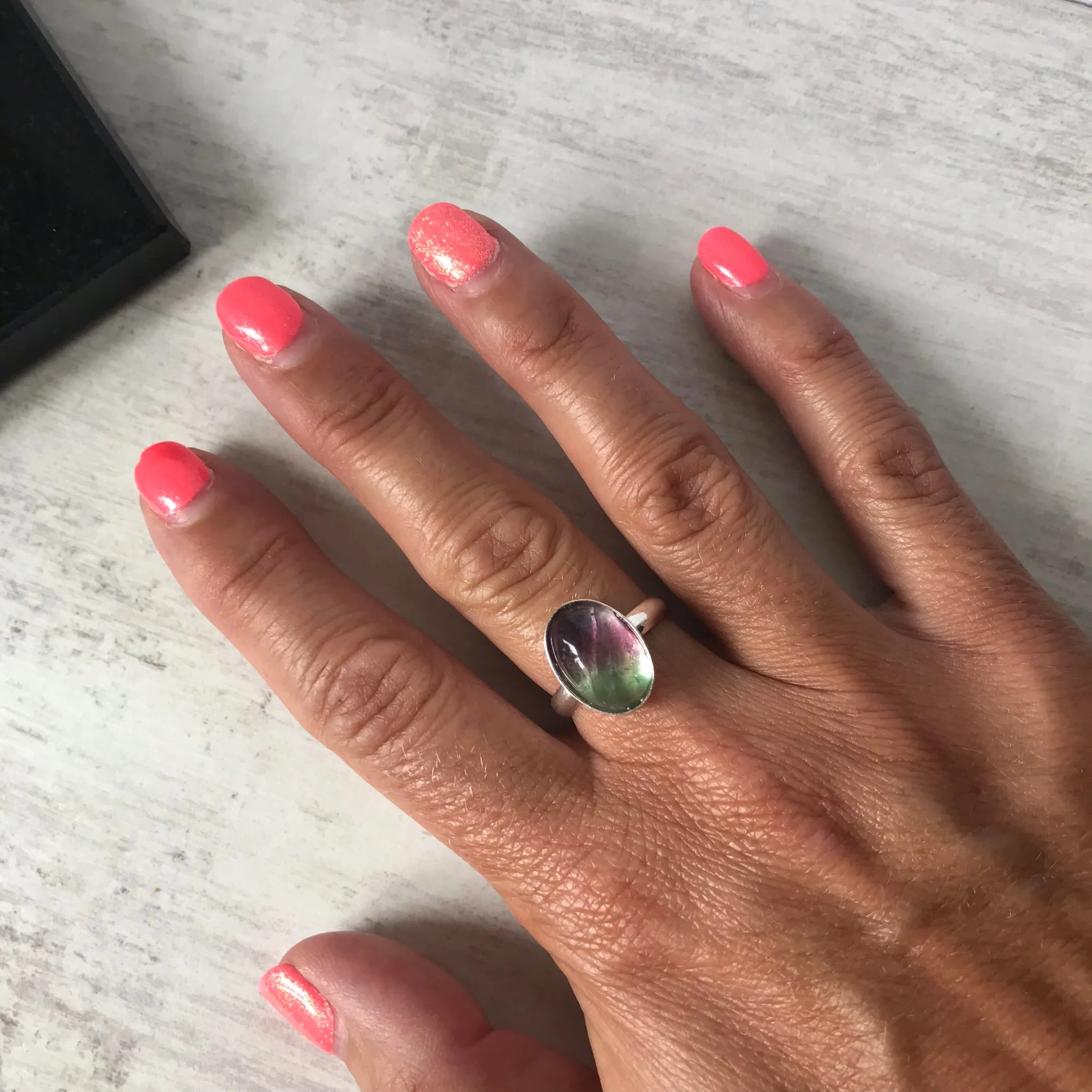 Fluorite Gemstone Ring