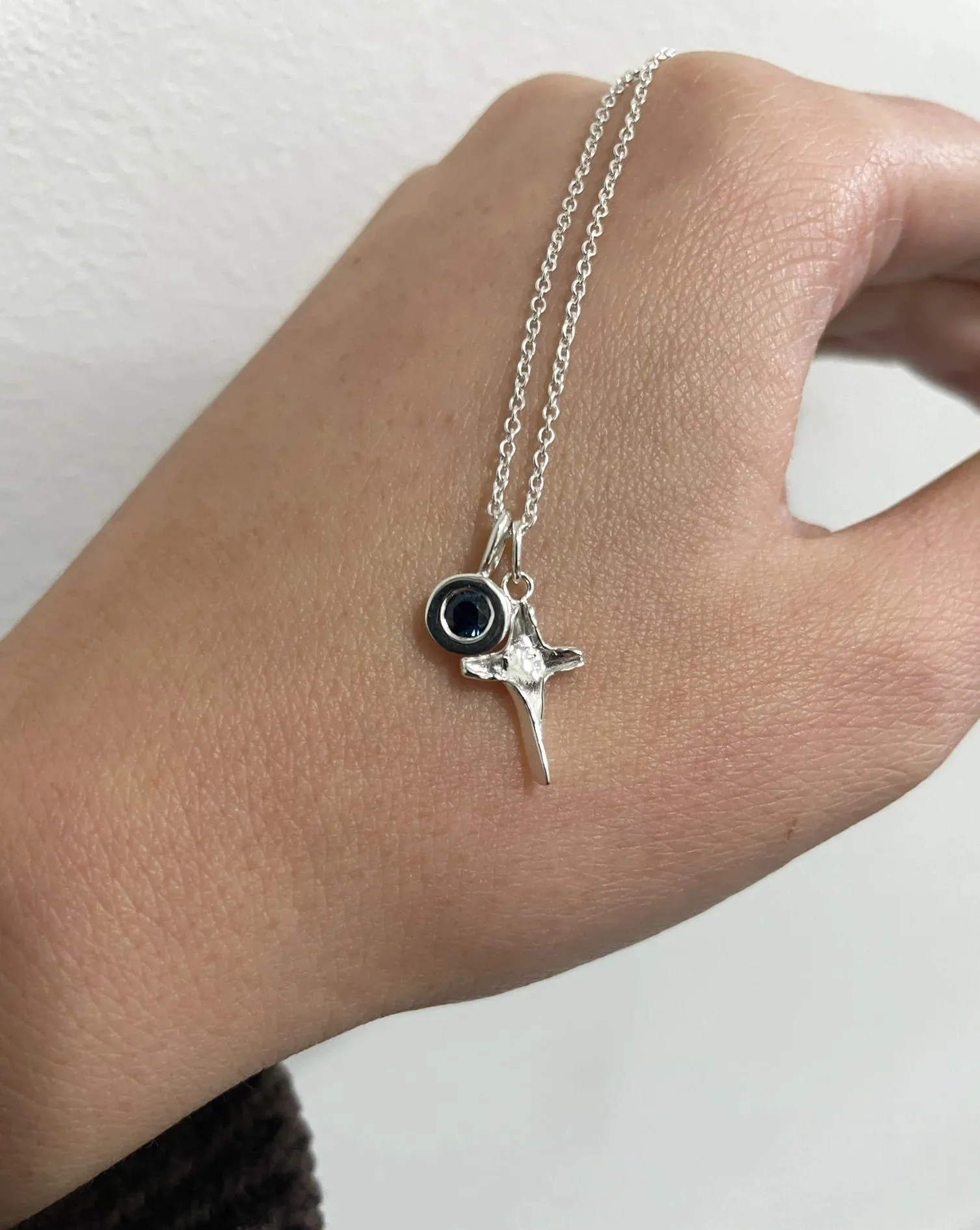 Folded Cross Charm | Silver