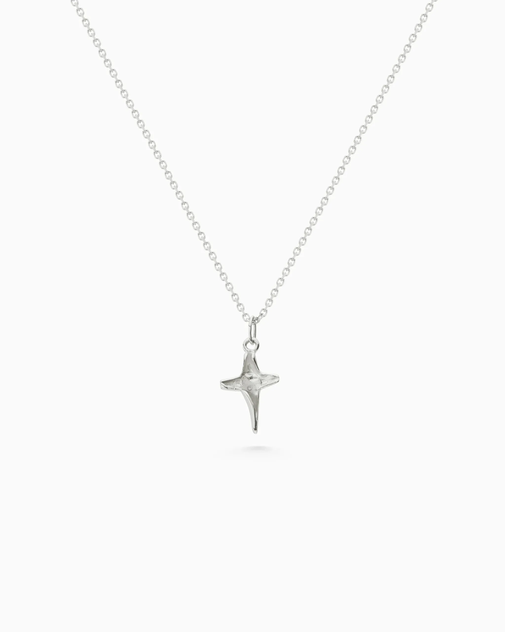 Folded Cross Charm | Silver