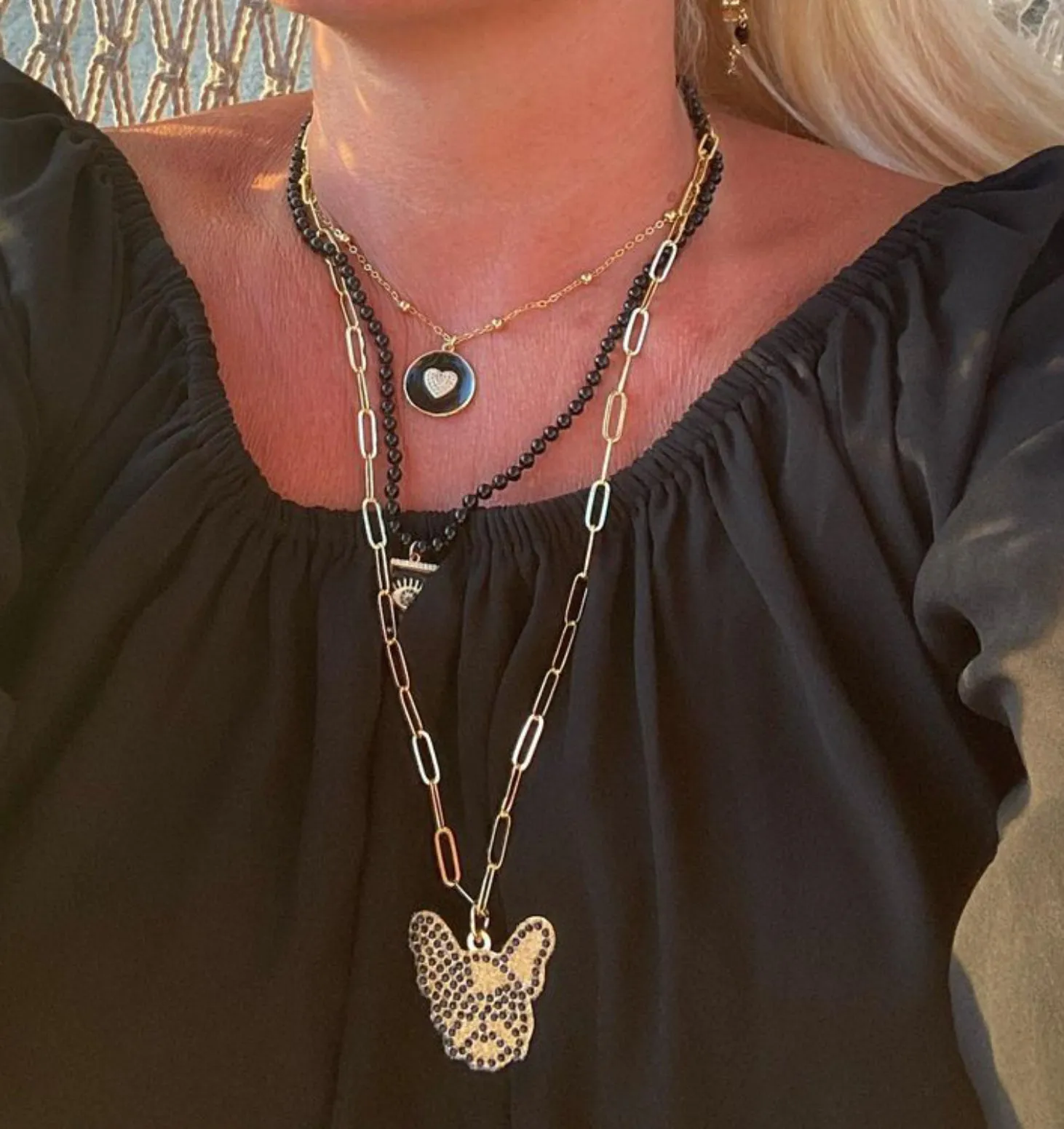 French Bulldog Gold Necklace