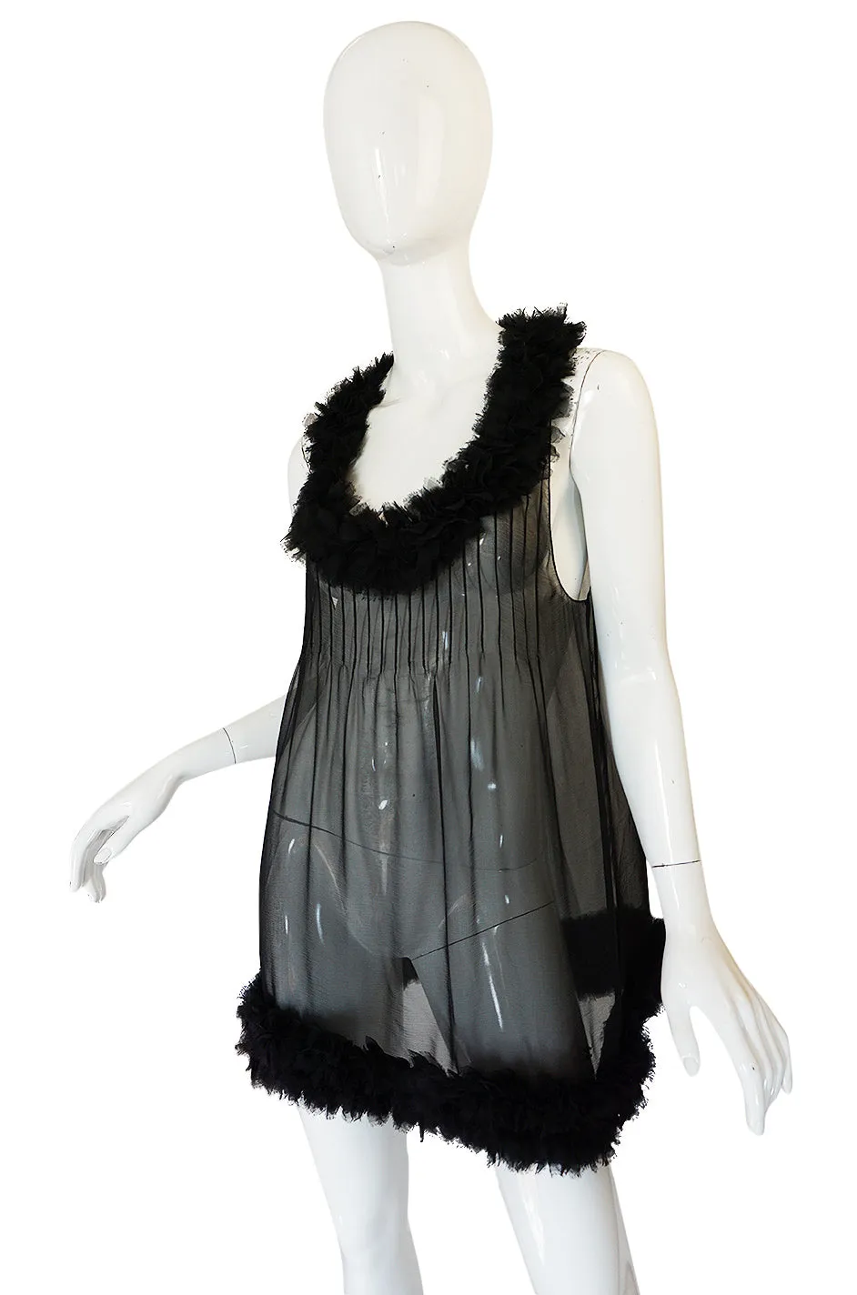 F/W 2006 Chanel Runway Semi-Sheer Silk Baby Doll Dress