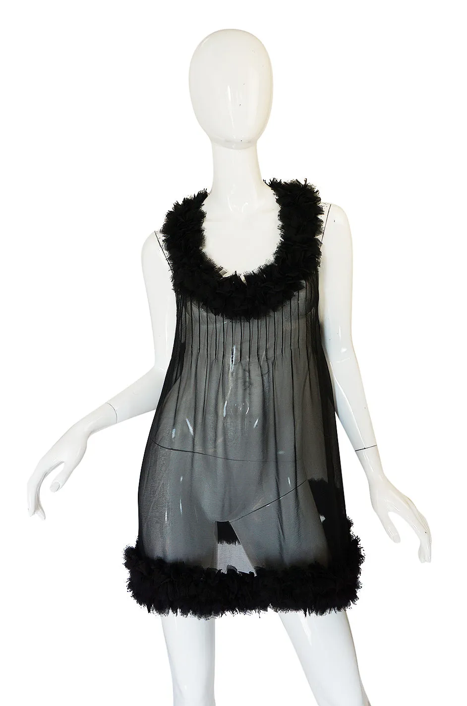 F/W 2006 Chanel Runway Semi-Sheer Silk Baby Doll Dress