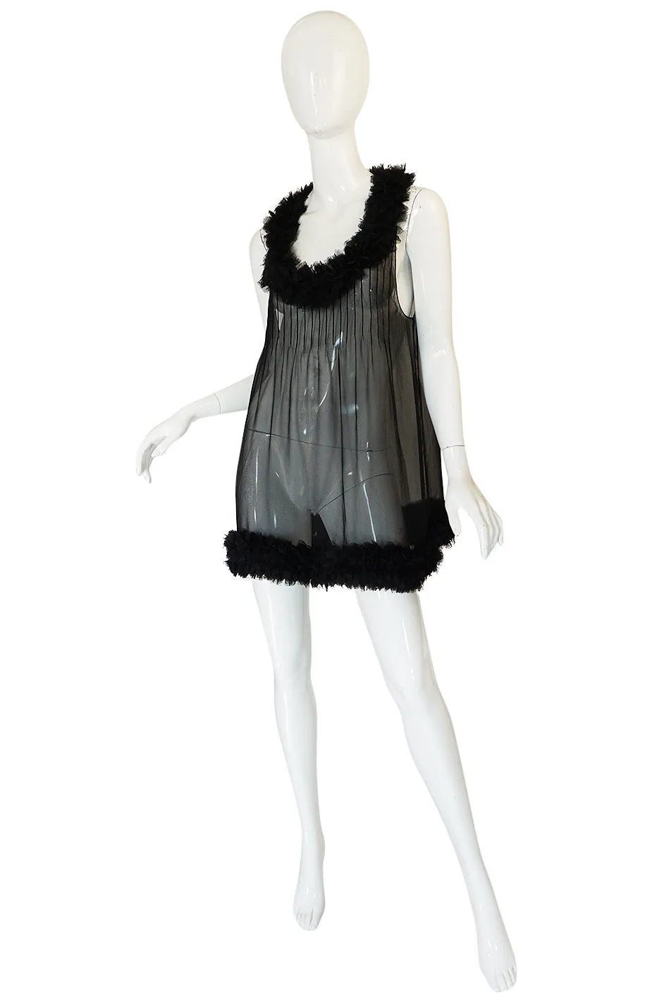F/W 2006 Chanel Runway Semi-Sheer Silk Baby Doll Dress