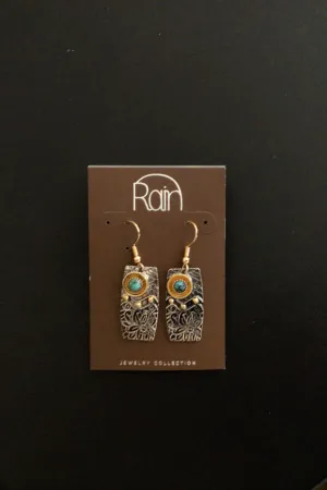 Gem Flower Design Bar Earring