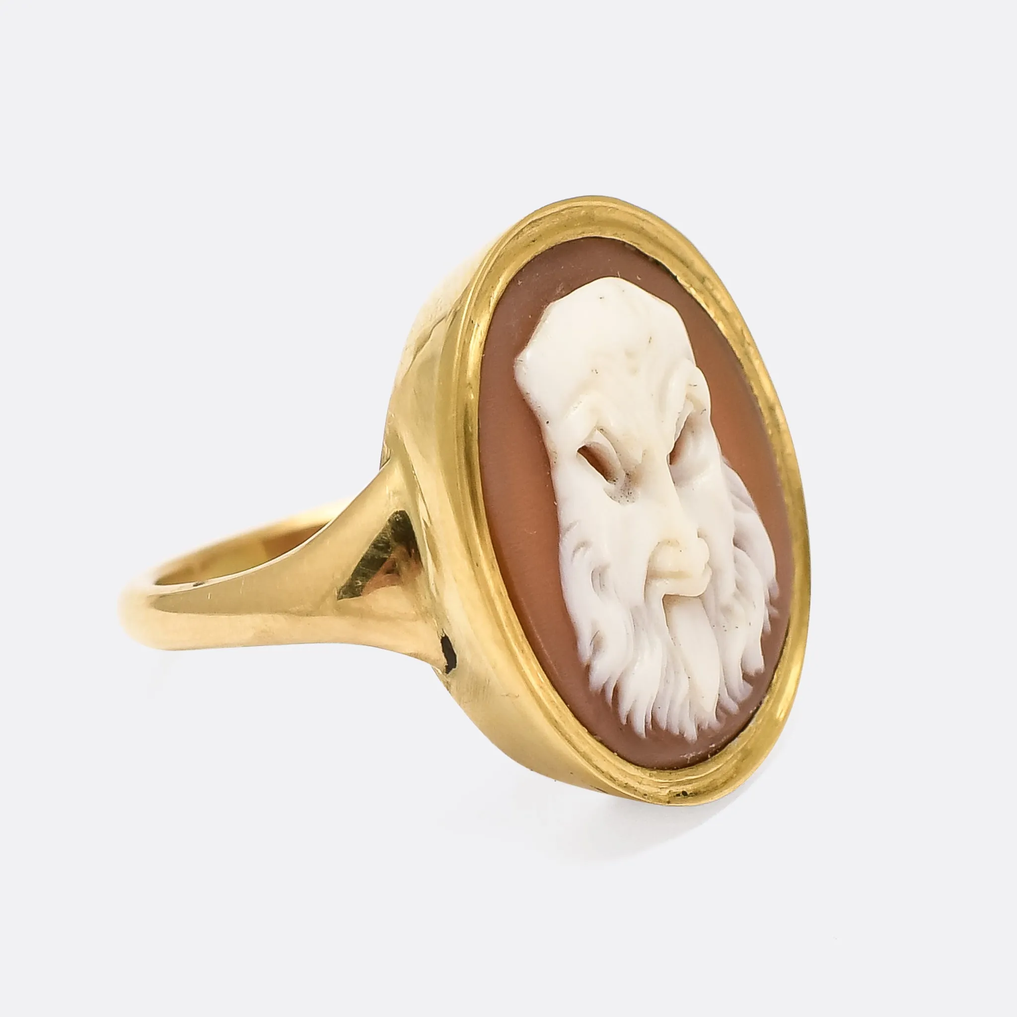Georgian "Prosopon" Greek Theatre Mask Cameo Ring