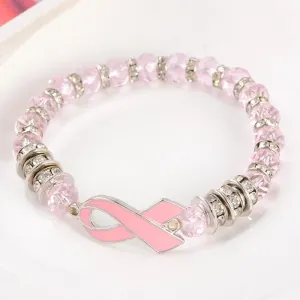 Glass Dome Breast Cancer Bracelet