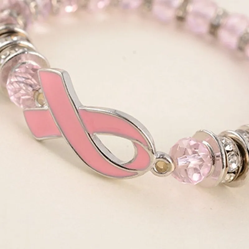 Glass Dome Breast Cancer Bracelet