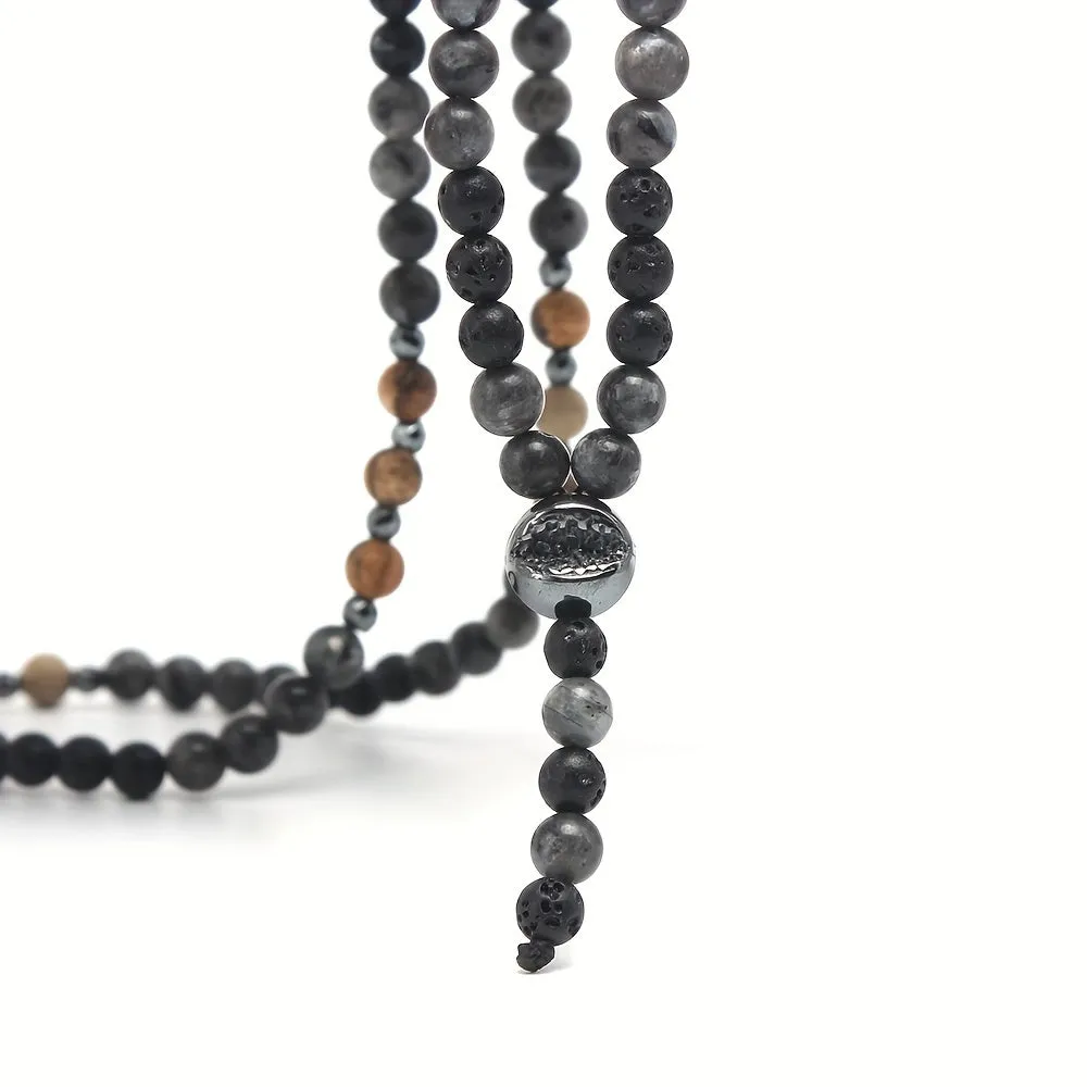 Glitter Stone Beaded Y Necklace
