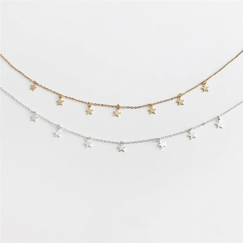 Gold Color Star Pendant Necklaces