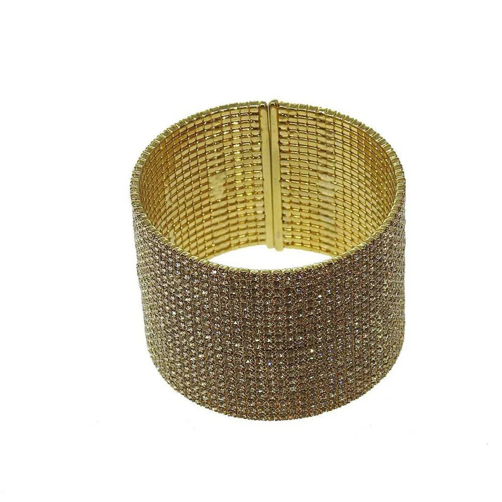Gold Pave Crystal Cuff