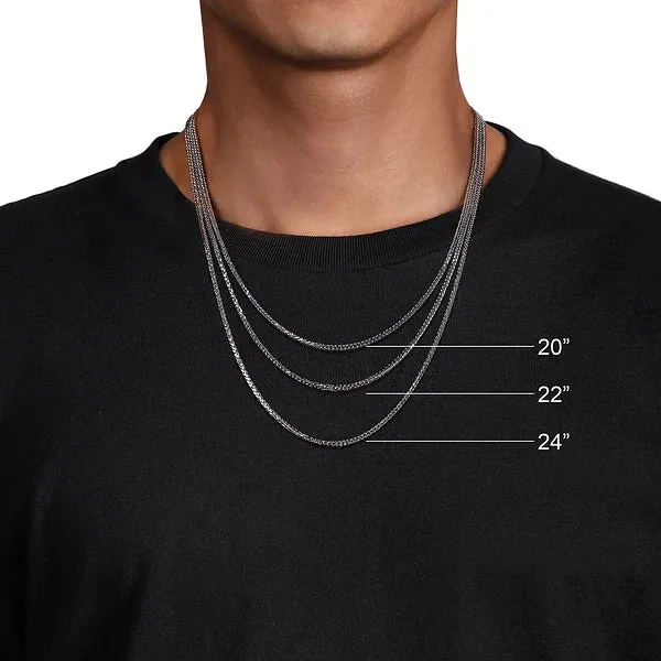 Gold Solid Faceted Men's Link Chain Necklace