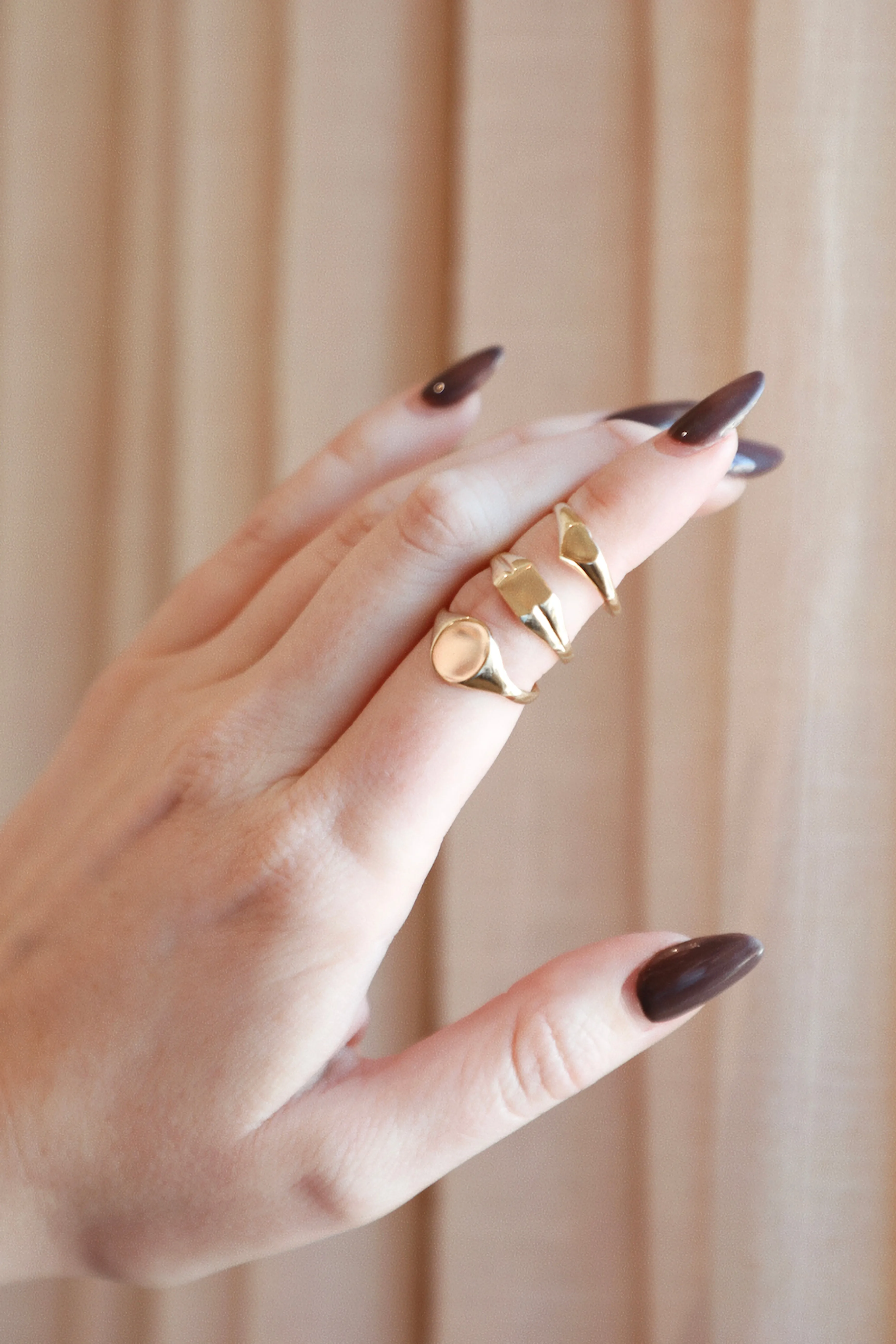 Gold Square Shaped Signet Ring