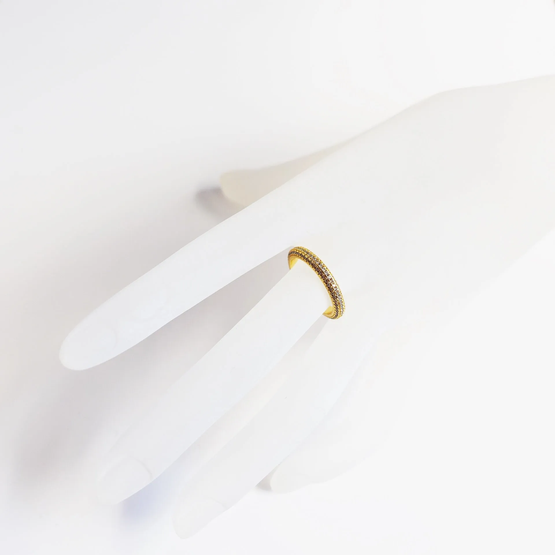 Gold Zircon Stack Ring