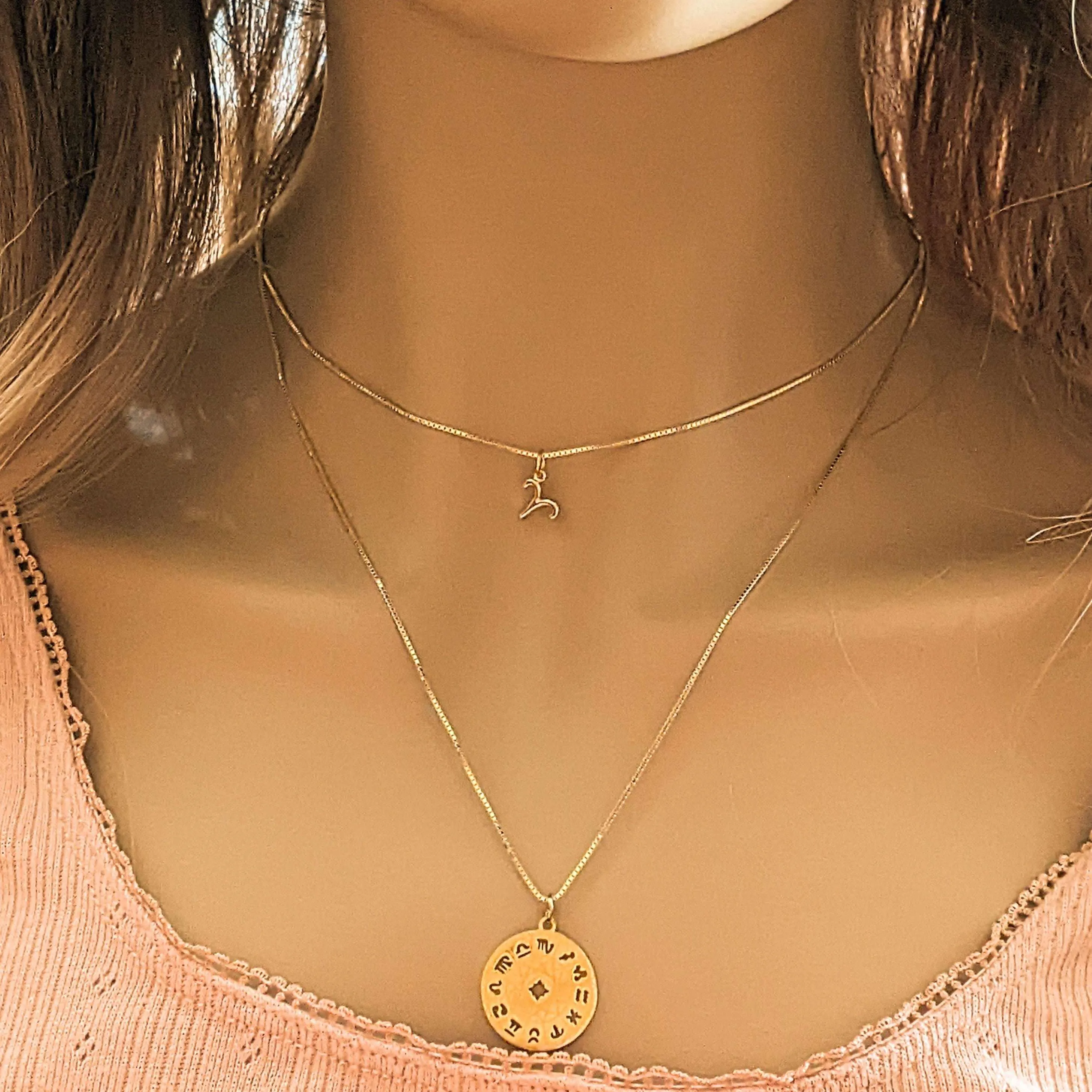 Gold Zodiac Symbol Necklace - 12 - 24 inches