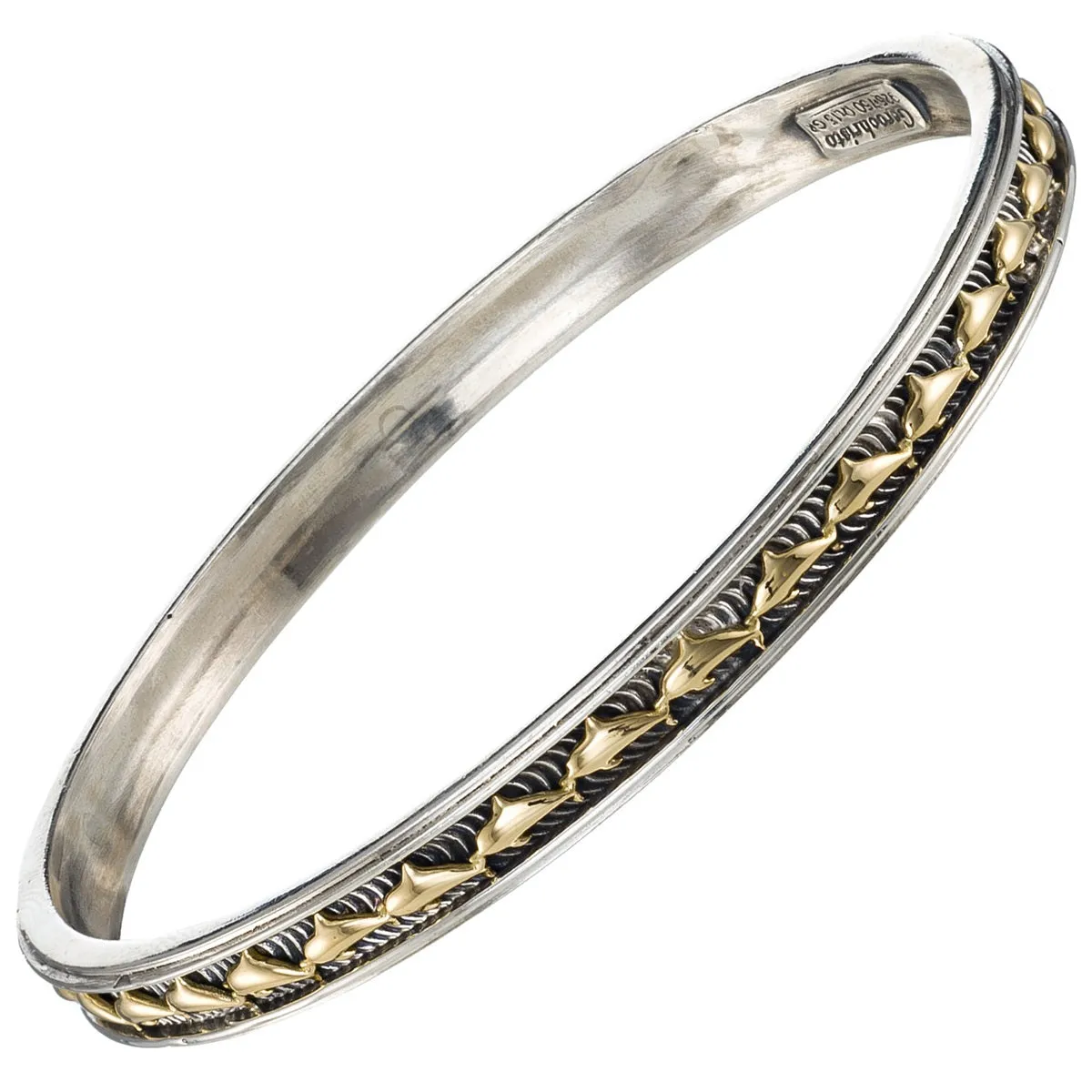 Golden Dolphin Thin Bangle Bracelet