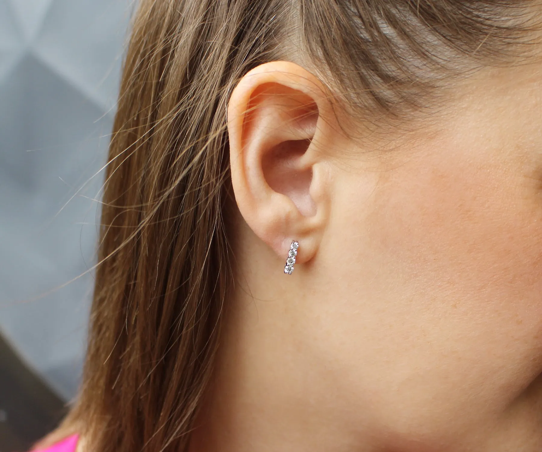 Graduated Bar Diamond Earrings