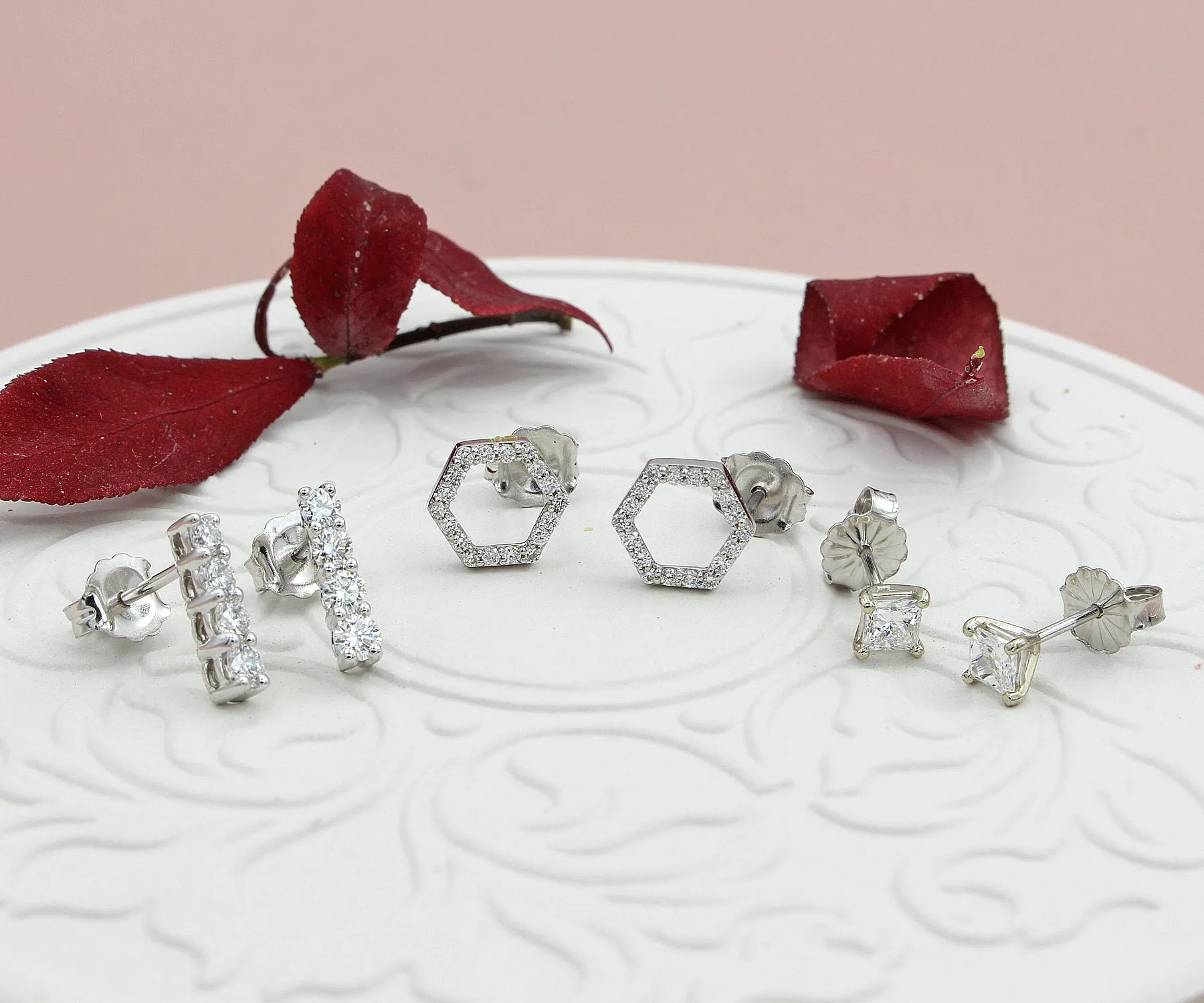 Graduated Bar Diamond Earrings