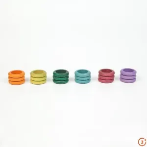Grapat Coloured Rings - 18 pieces in 6 Non-Basic Colours