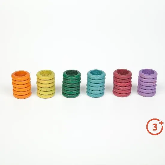 Grapat Coloured Rings - 36 pieces in 6 Non-Basic Colours