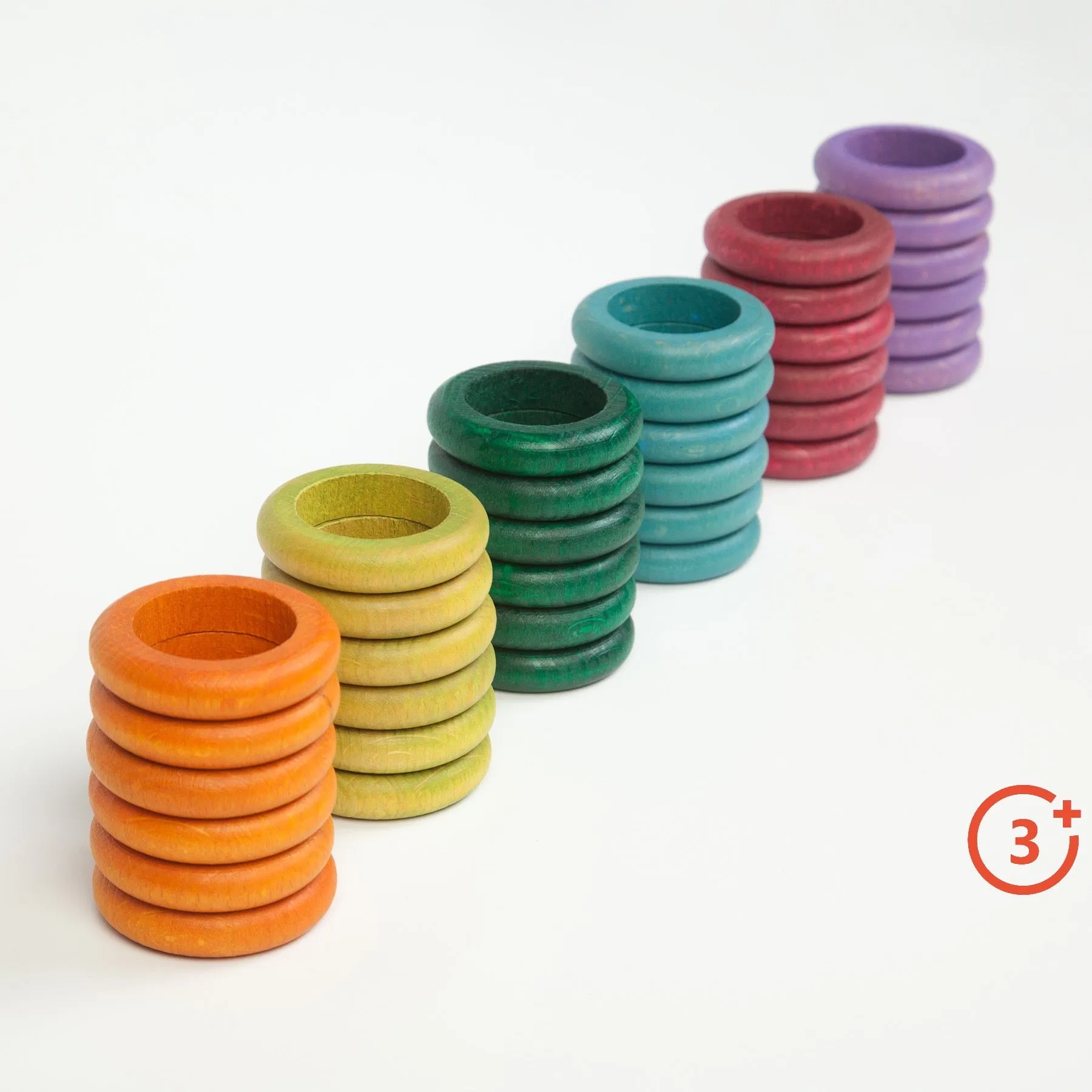 Grapat Coloured Rings - 36 pieces in 6 Non-Basic Colours