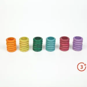 Grapat Coloured Rings - 36 pieces in 6 Non-Basic Colours