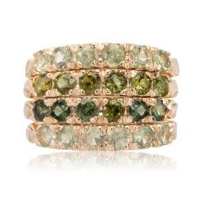 Green Sapphire Stack Ring Set