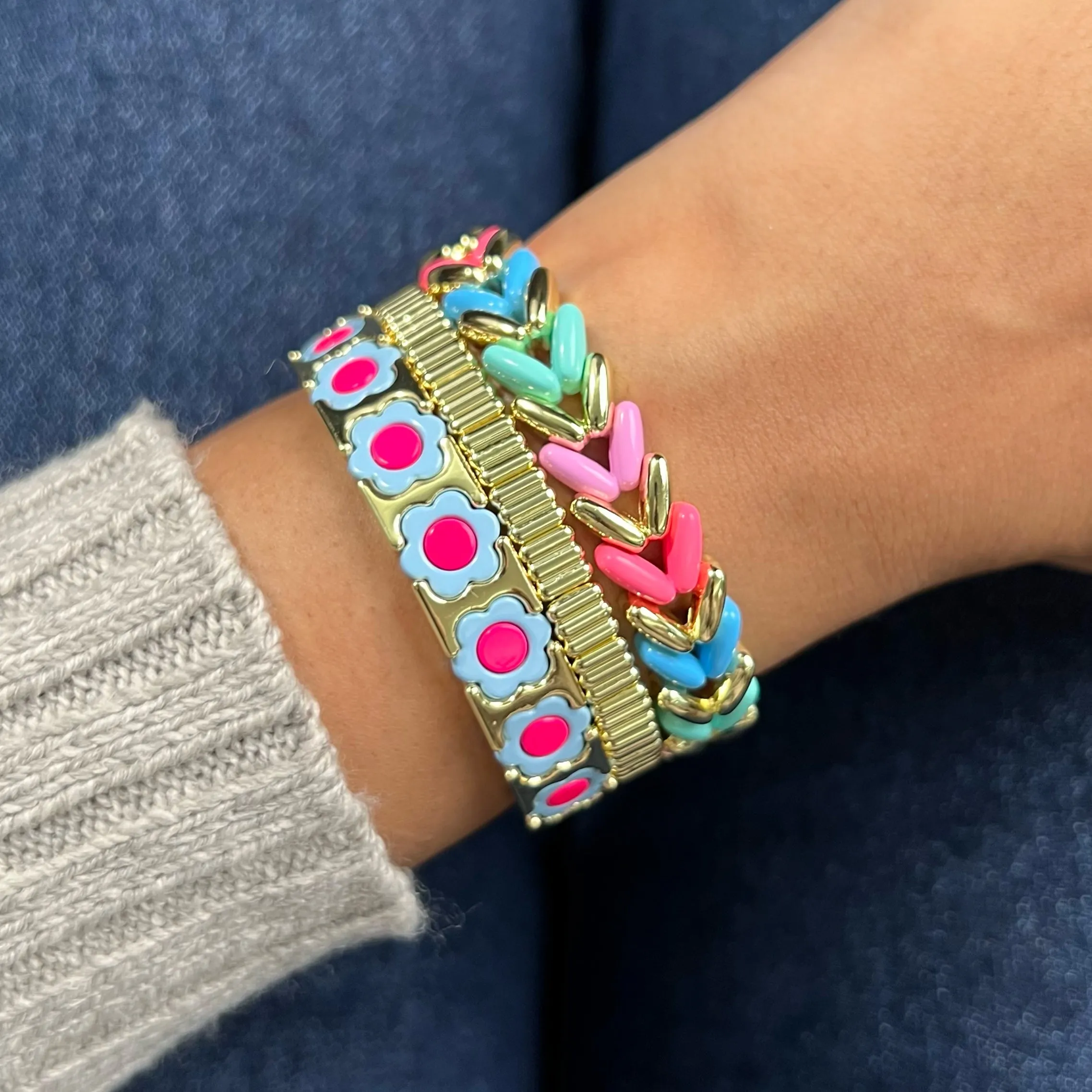 Groovy Enamel Bracelet | Gold | Thin