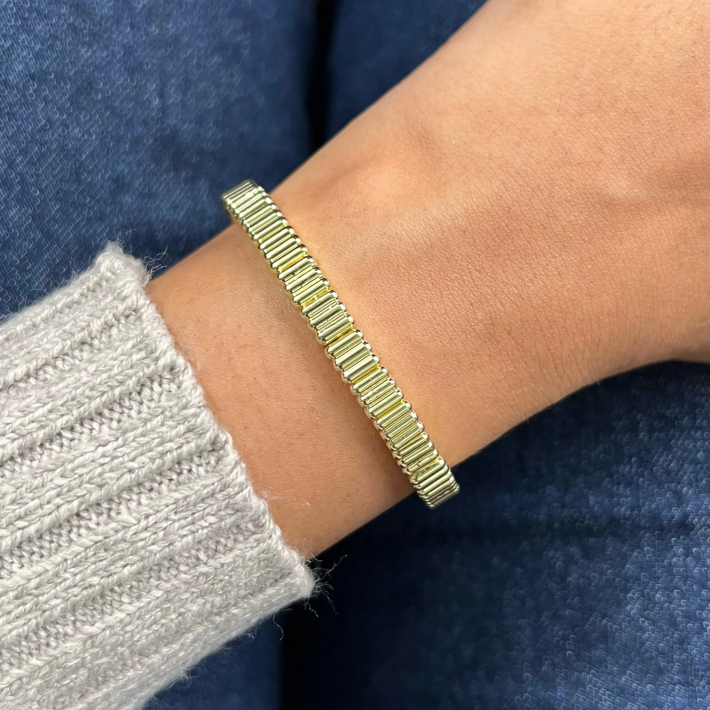 Groovy Enamel Bracelet | Gold | Thin