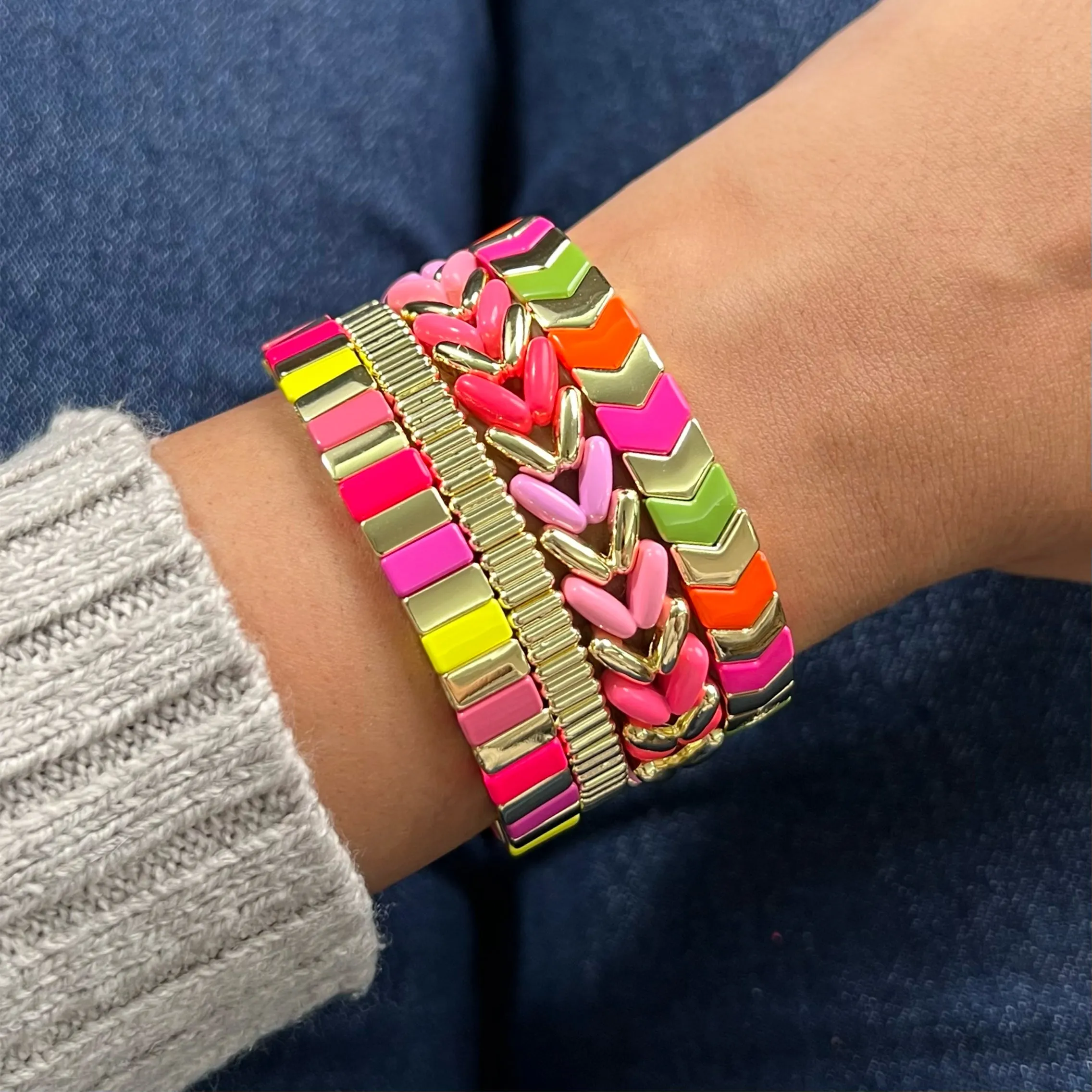Groovy Enamel Bracelet | Gold | Thin