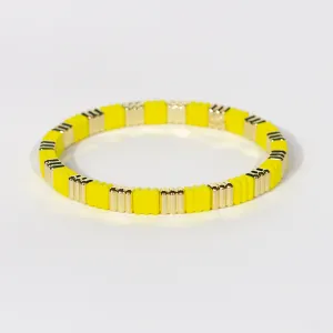 Groovy Enamel Bracelet | Pop Yellow | Thin