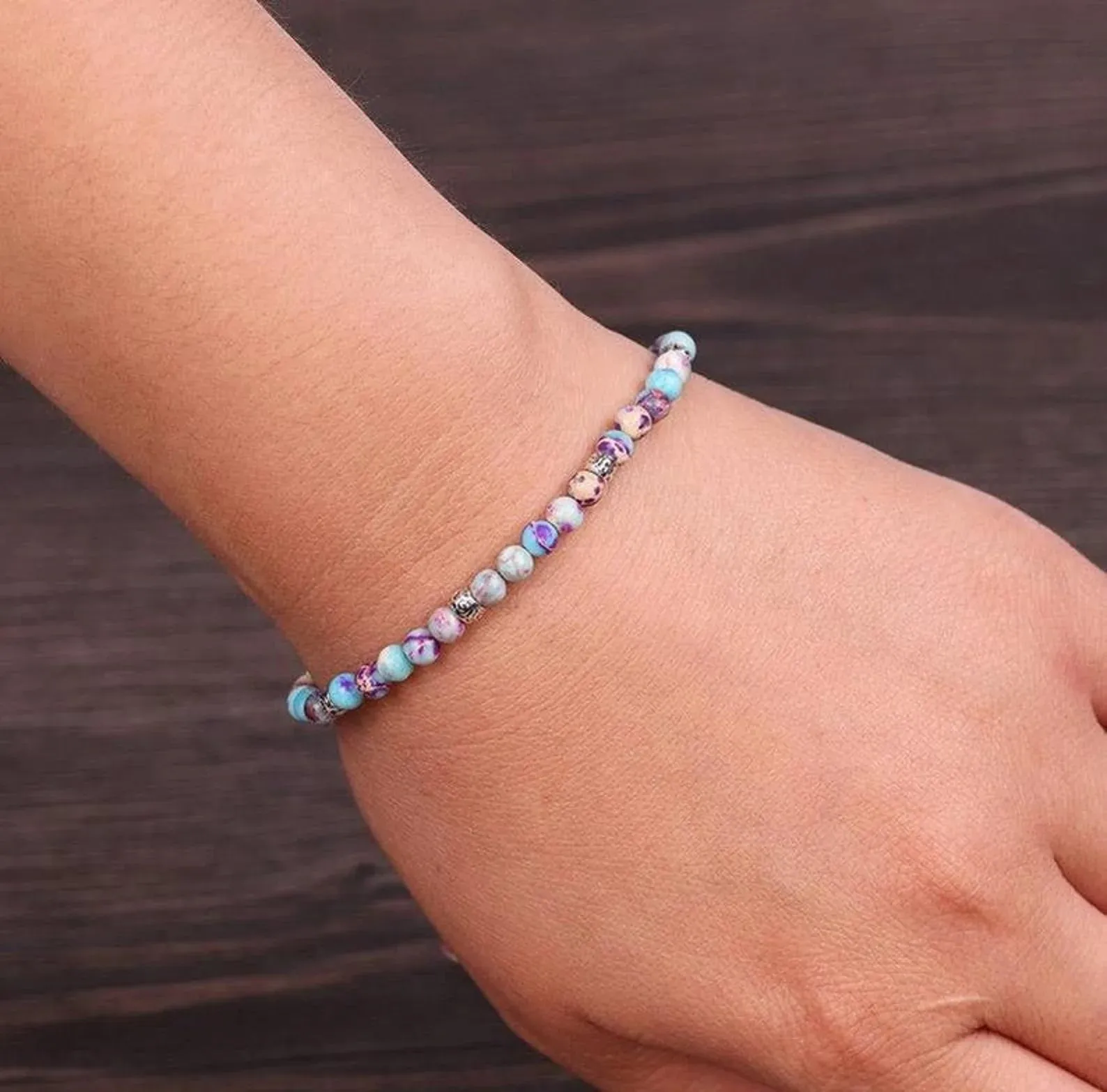 Grounding Positive  Natural Japser Energy Bracelet