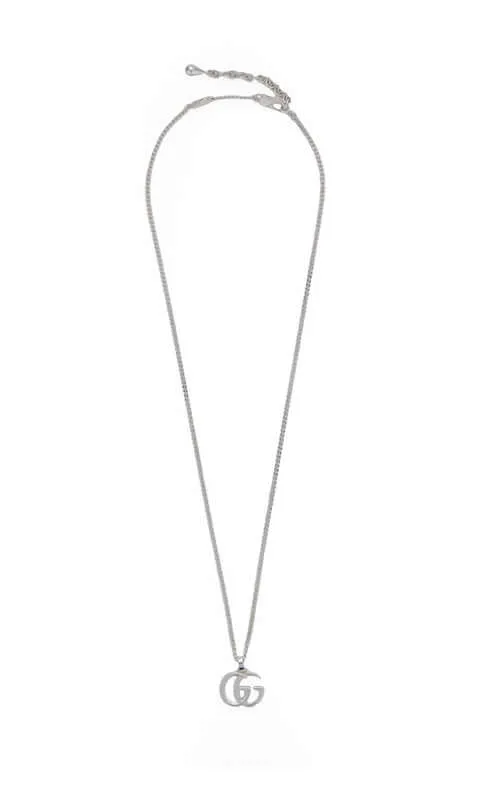 GUCCI GG Marmont Silver Pendant Necklace YBB81491400100U