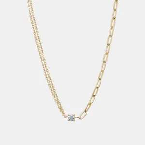 Half Chain Half Paperclip Necklace