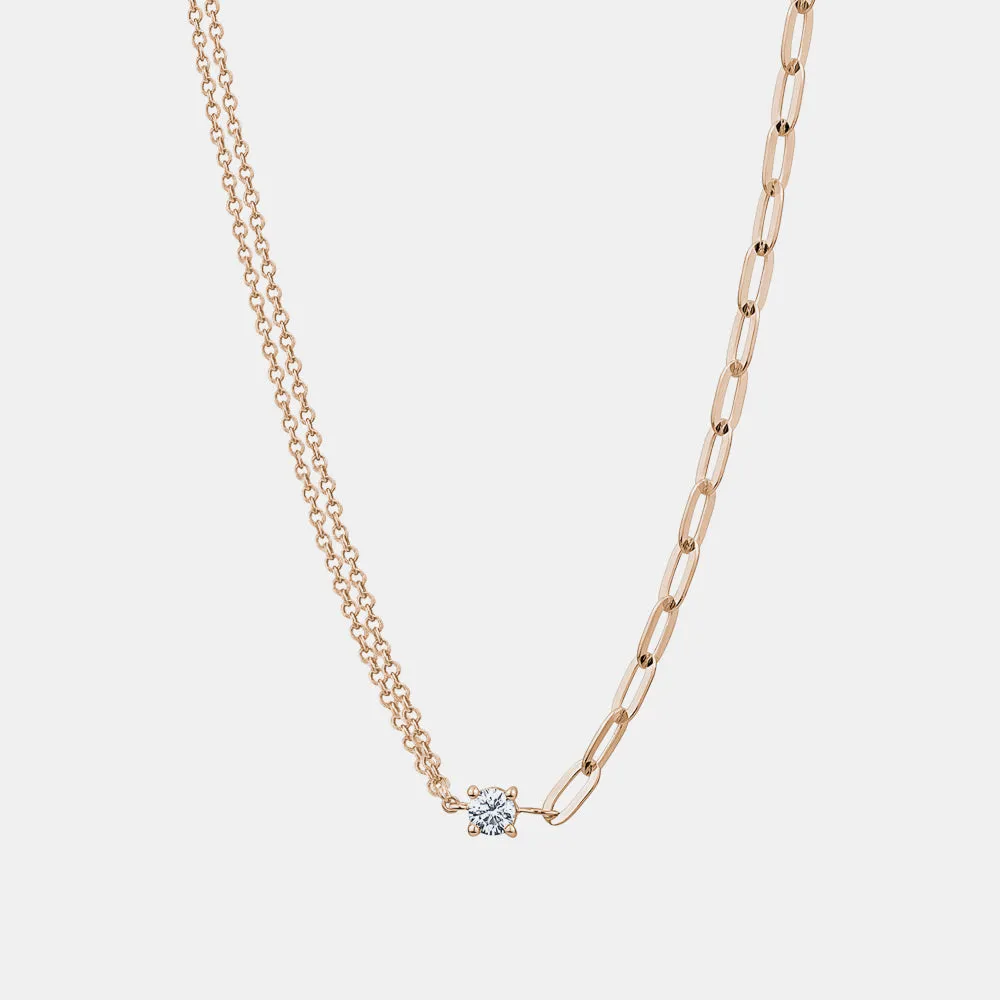 Half Chain Half Paperclip Necklace