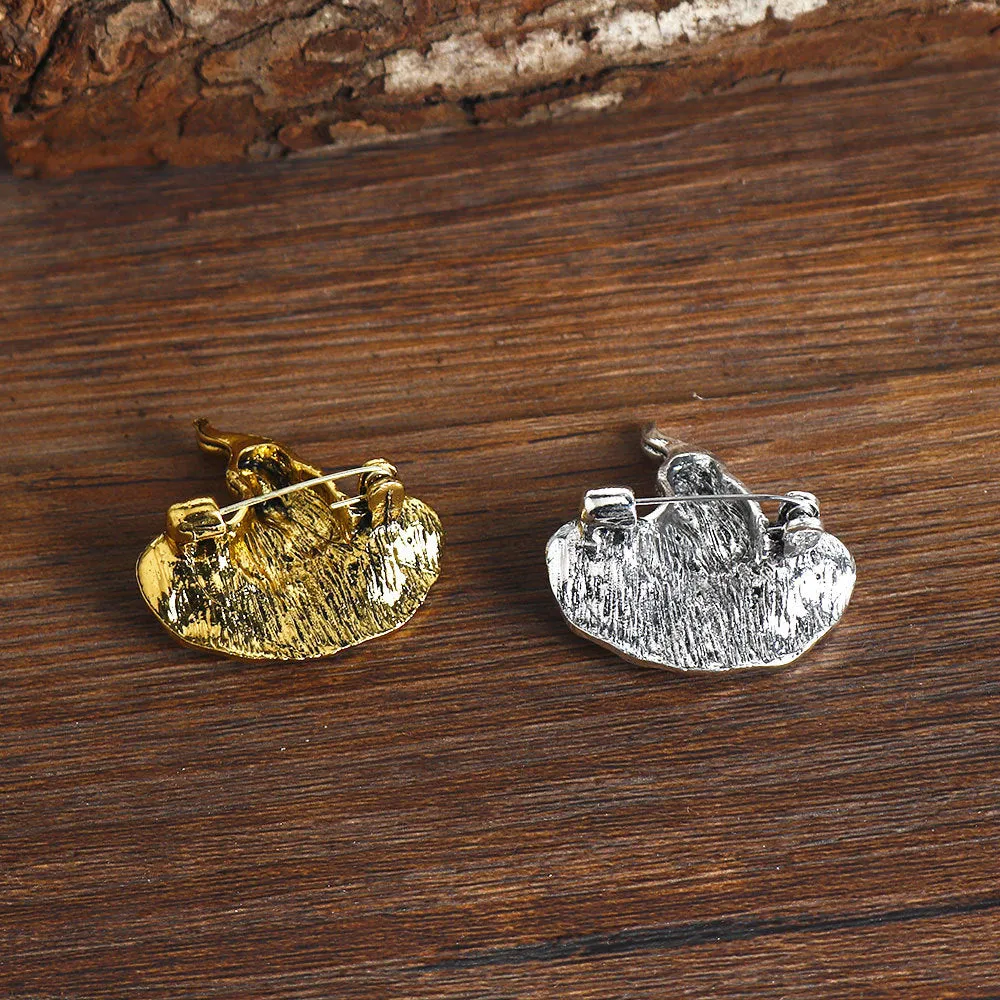 Halloween Wizard Hat Brooch Pin Antique Gold and Silver 2 Pack