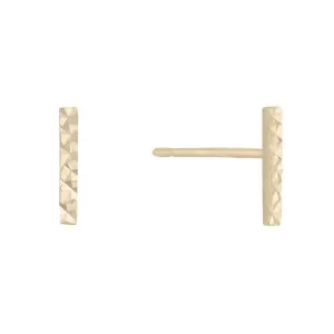 Hammered Bar Studs 14K