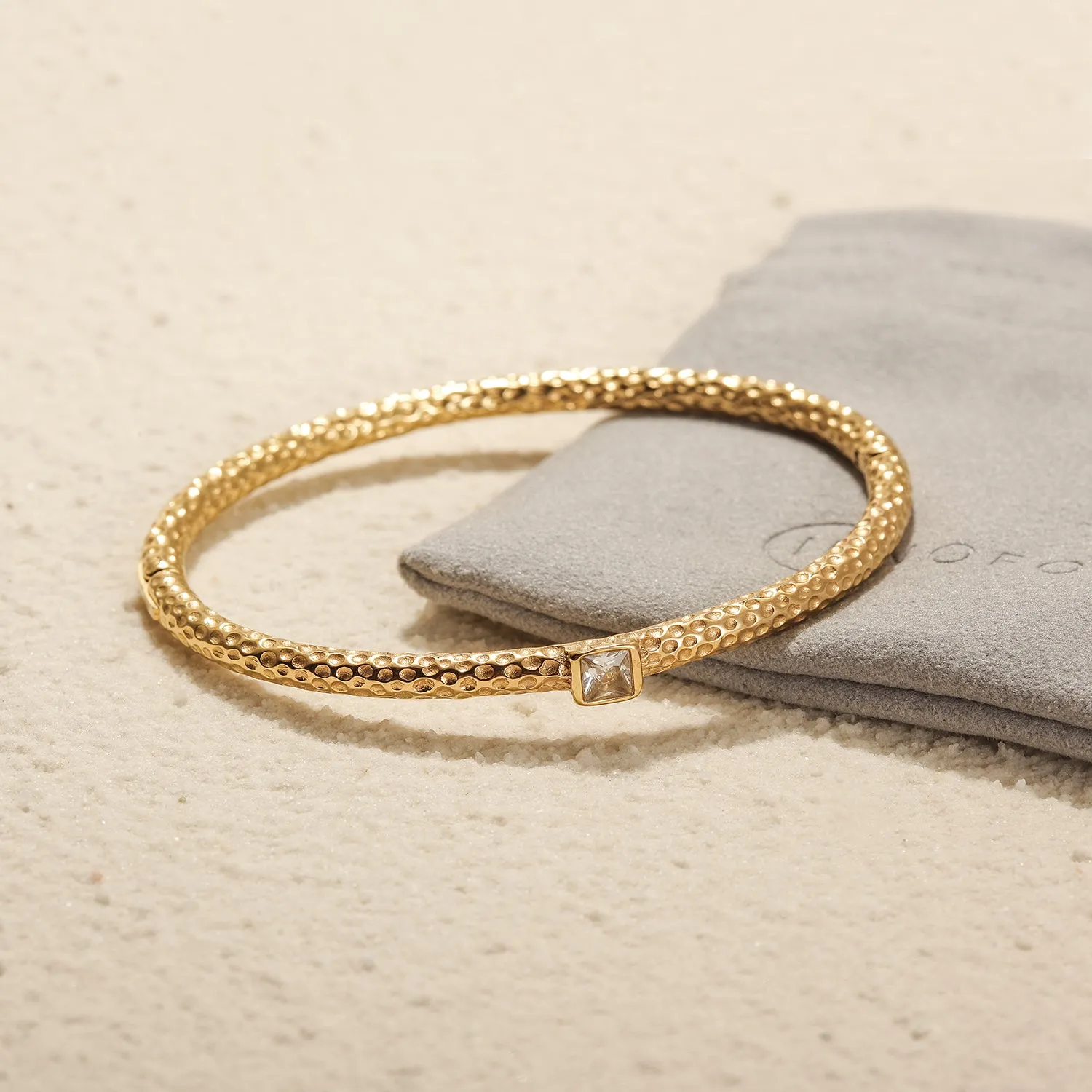 Hammered Stacking Bangle Bracelet