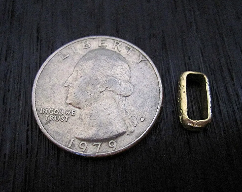 Hammered Textured Gold Bronze Rectangular Jewelry Links (set of 2)(N)