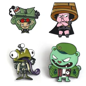 Happy Tree Friends Enamel Pin - A Whimsical Collectible 4 Pack