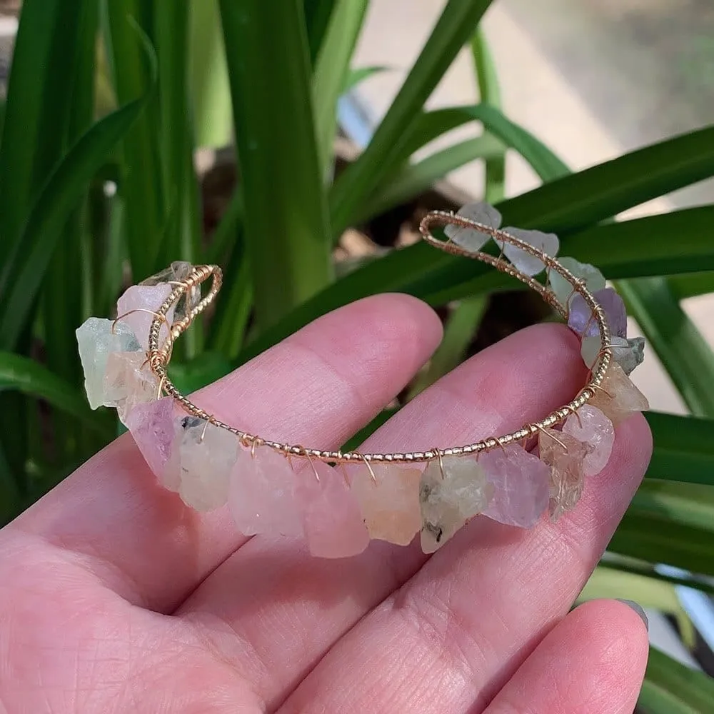 Healing Crystals Cuff Bangle