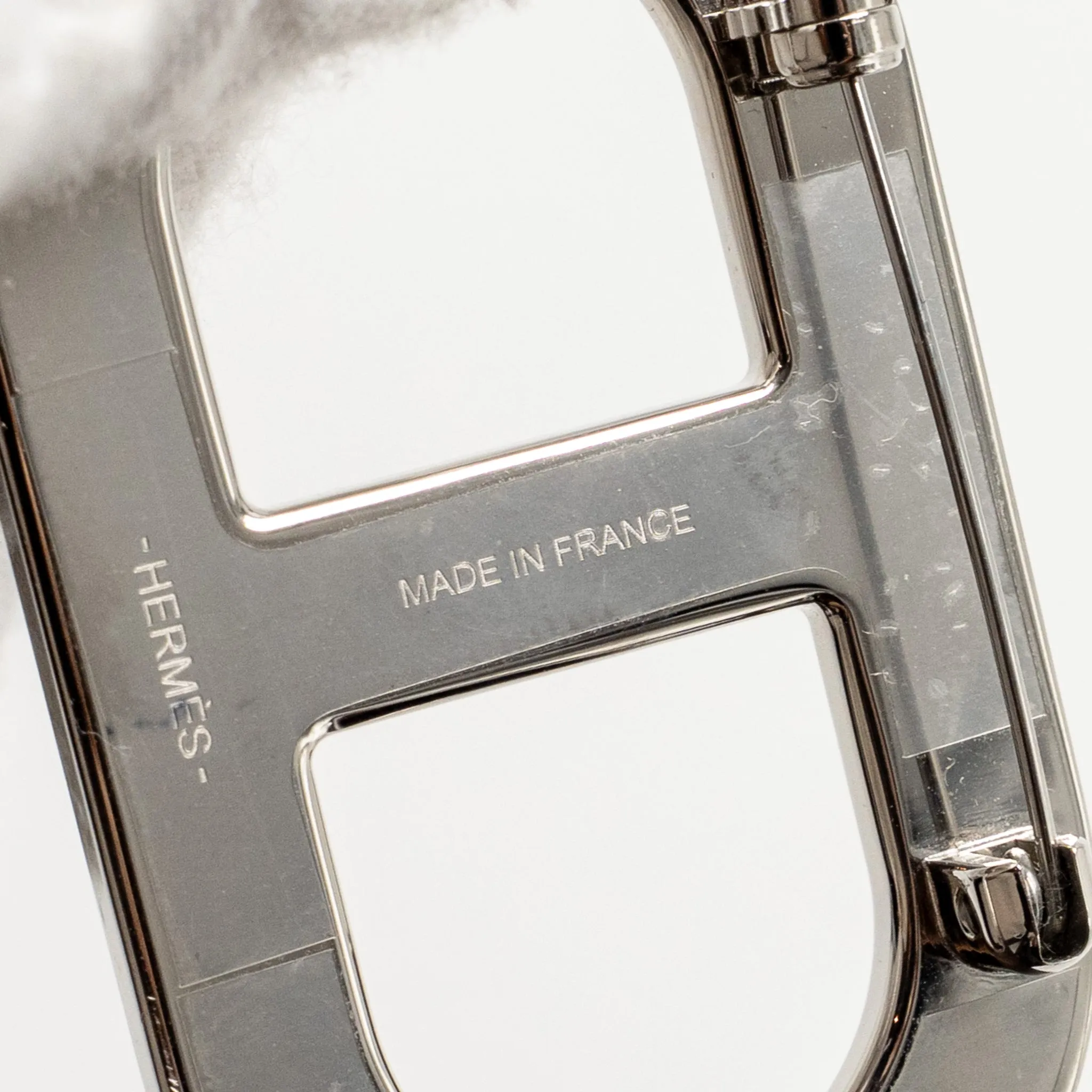 HERMES Chaine D’Ancre Brooch Epsom Black SHW