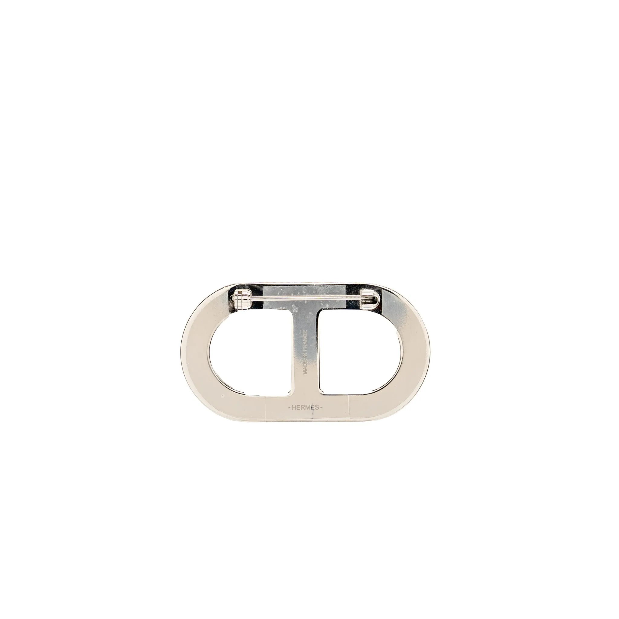 HERMES Chaine D’Ancre Brooch Epsom Black SHW