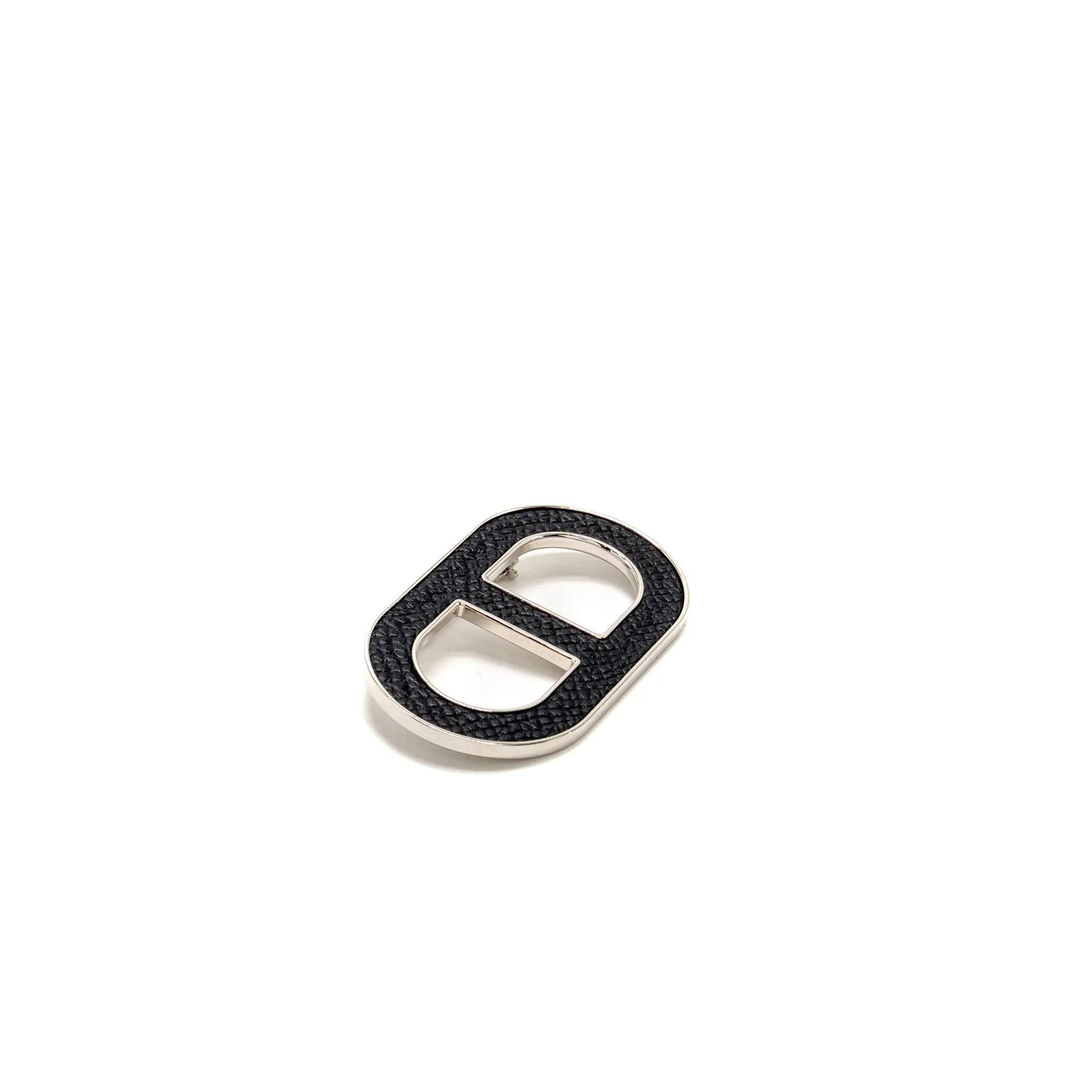 HERMES Chaine D’Ancre Brooch Epsom Black SHW