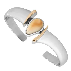 High Plains Elk Ivory Cuff - Sterling Silver Black Hills Gold Bracelet