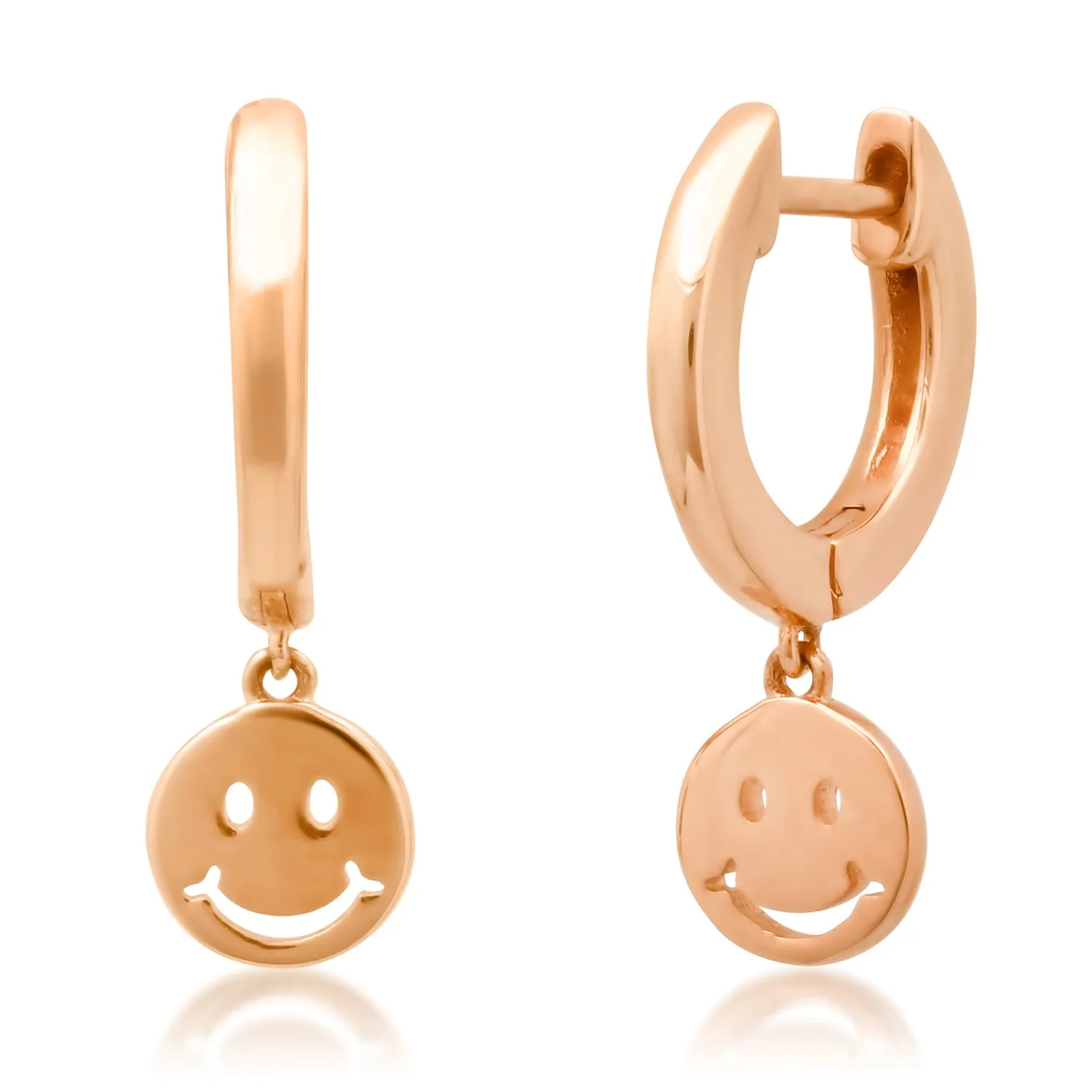 High Polish Smiley Face Huggie Hoops