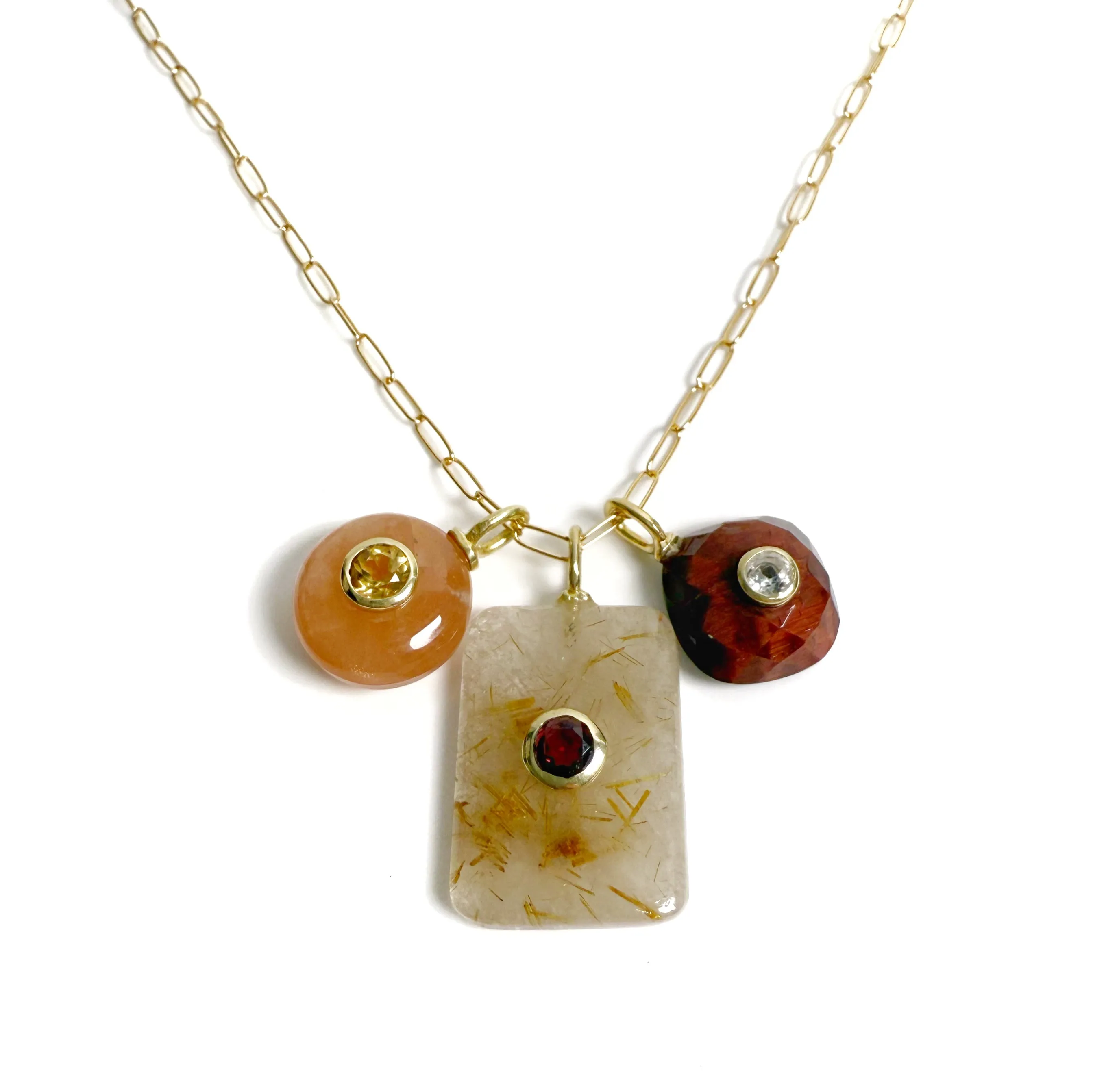 Honey Pallet Natural Stone Necklace