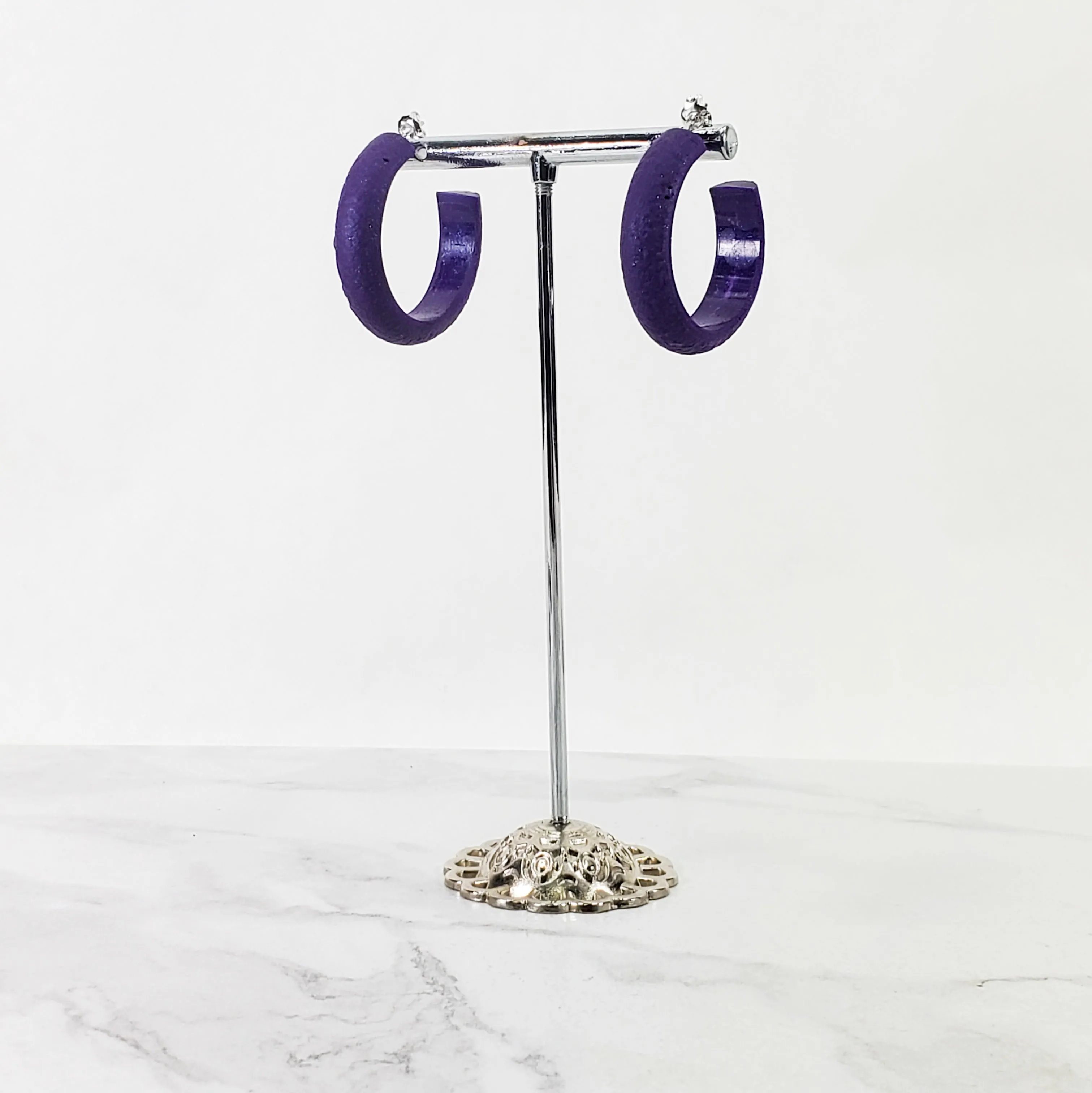 Hoop Earrings Medium - Purple