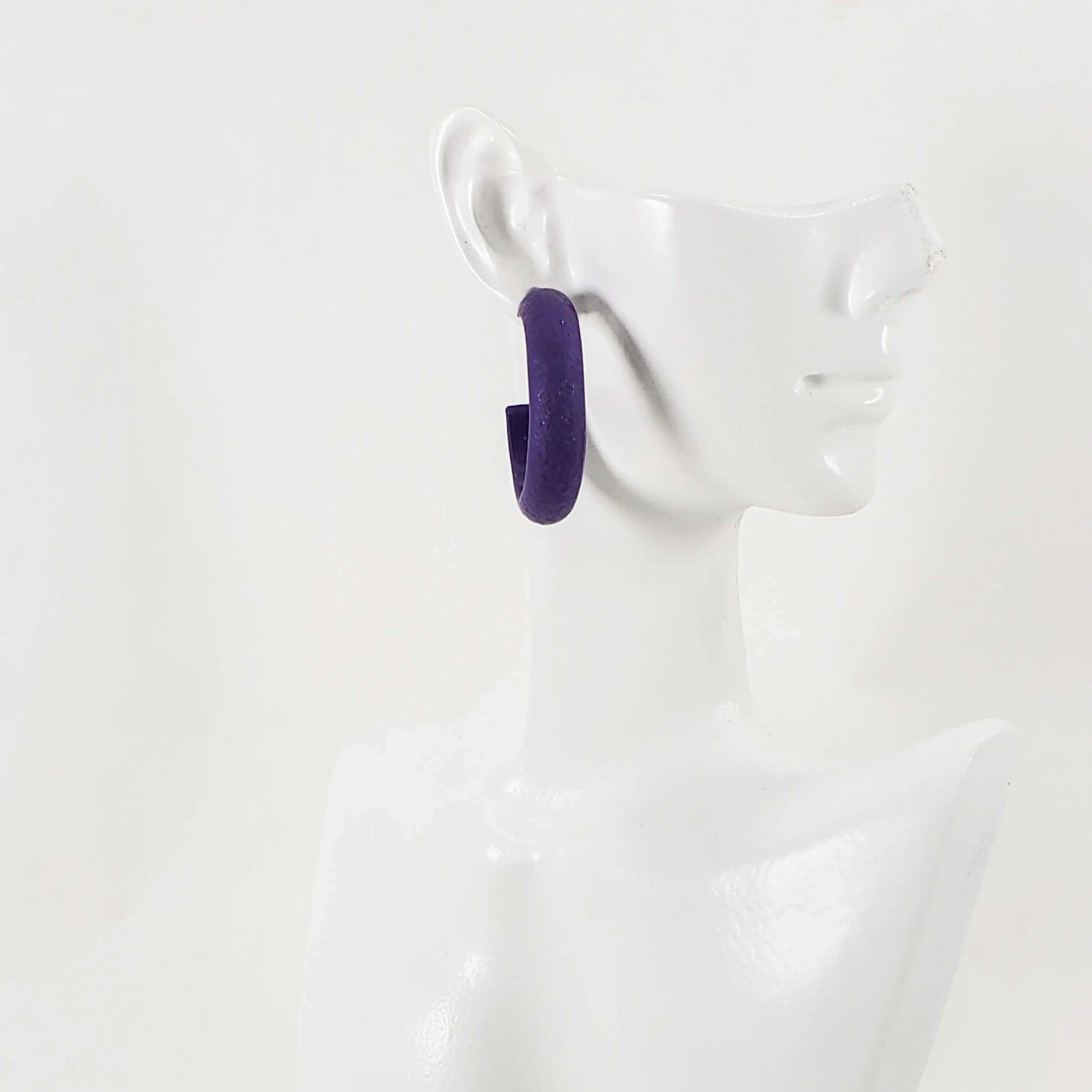 Hoop Earrings Medium - Purple