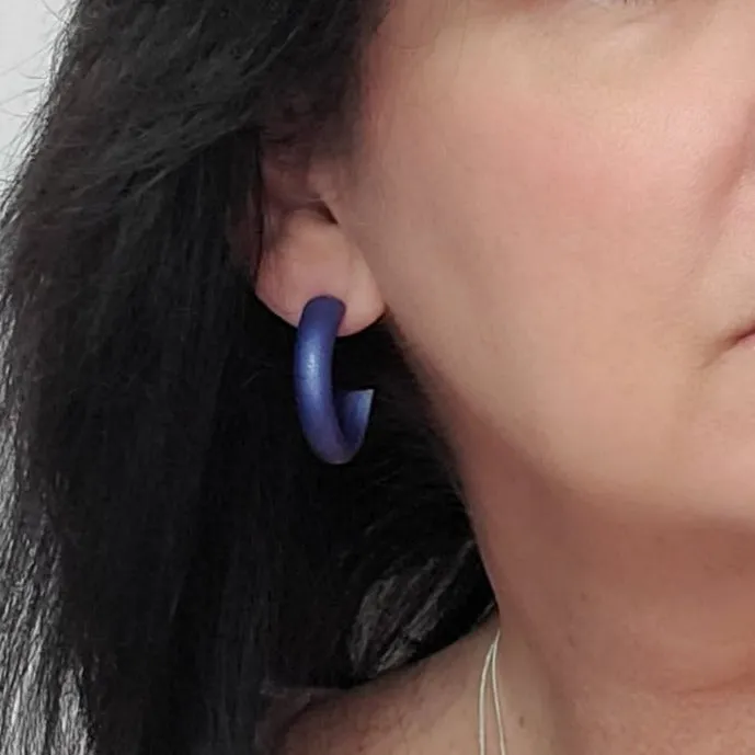 Hoop Earrings Medium - Purple